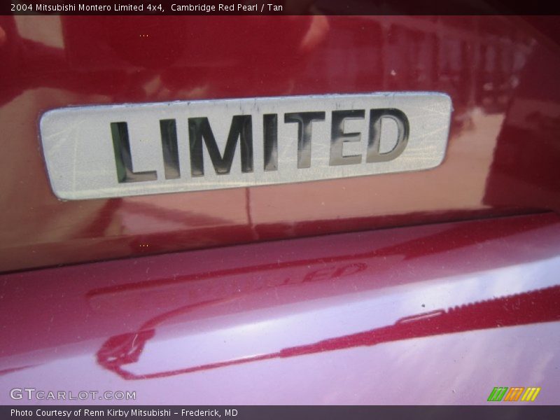 Cambridge Red Pearl / Tan 2004 Mitsubishi Montero Limited 4x4