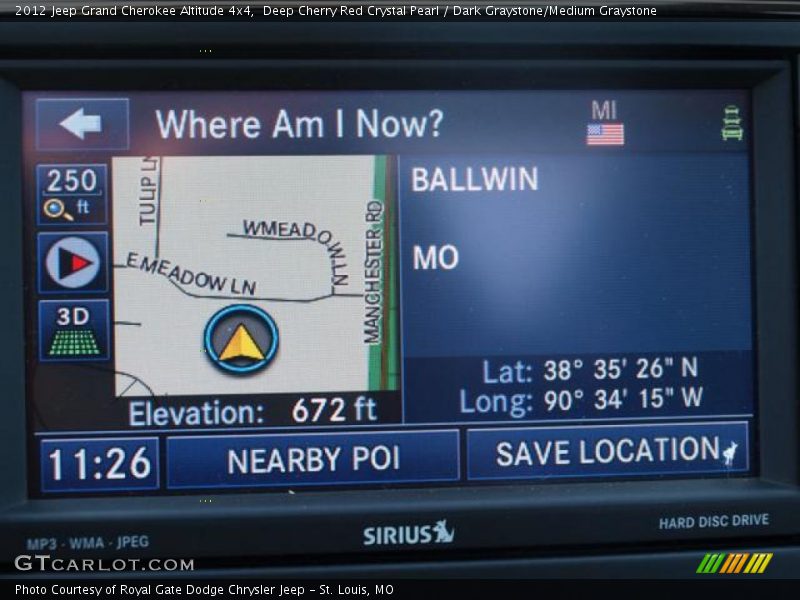 Navigation of 2012 Grand Cherokee Altitude 4x4