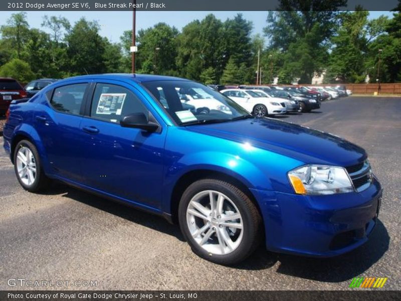 Blue Streak Pearl / Black 2012 Dodge Avenger SE V6