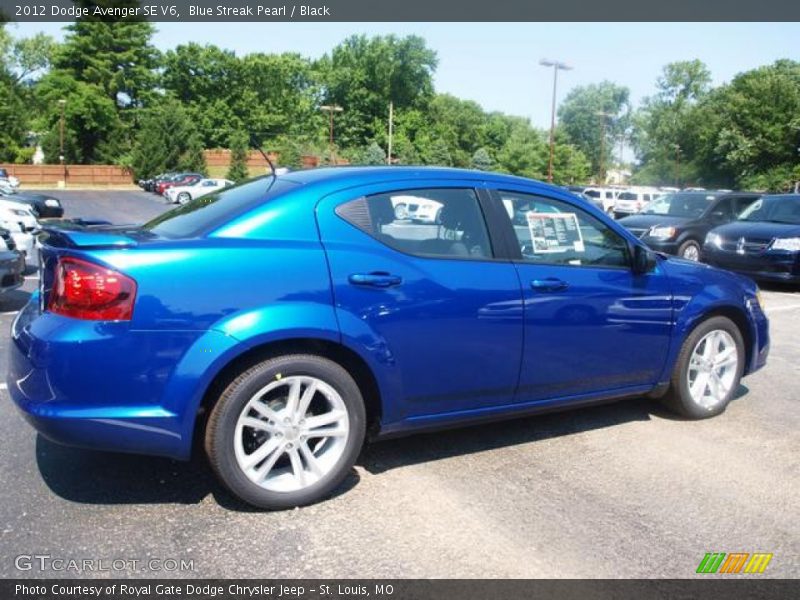 Blue Streak Pearl / Black 2012 Dodge Avenger SE V6