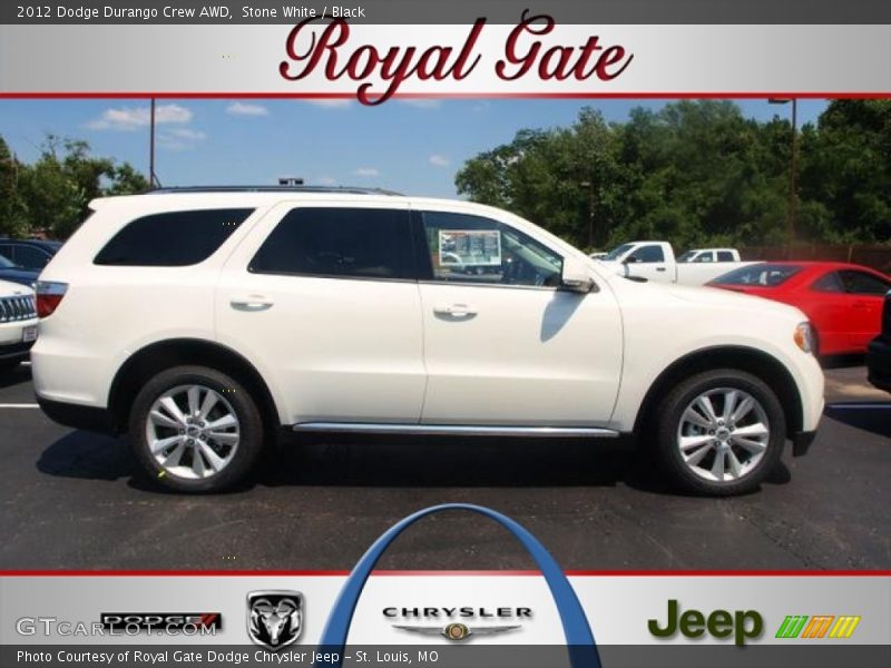 Stone White / Black 2012 Dodge Durango Crew AWD
