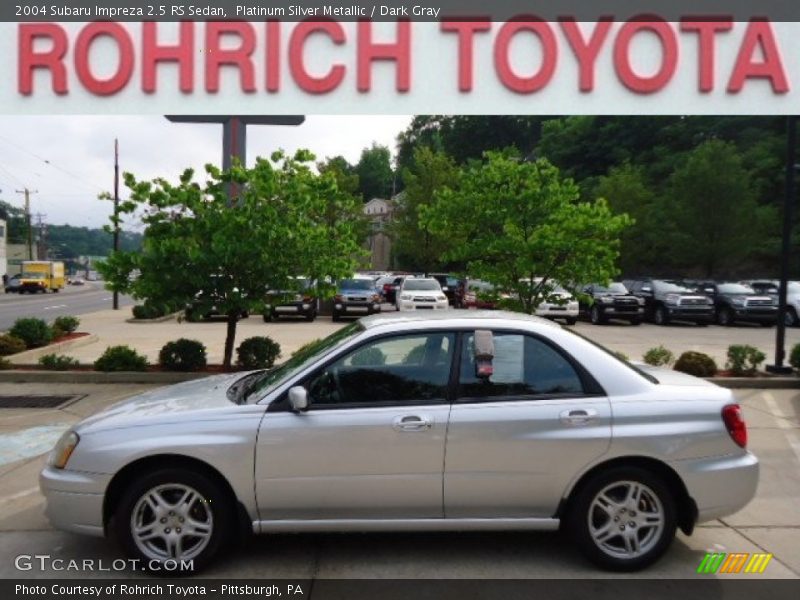 Platinum Silver Metallic / Dark Gray 2004 Subaru Impreza 2.5 RS Sedan
