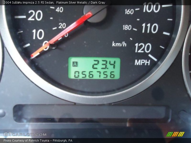 Platinum Silver Metallic / Dark Gray 2004 Subaru Impreza 2.5 RS Sedan