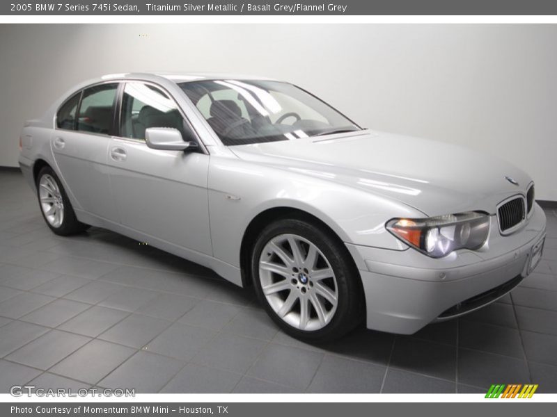 Titanium Silver Metallic / Basalt Grey/Flannel Grey 2005 BMW 7 Series 745i Sedan