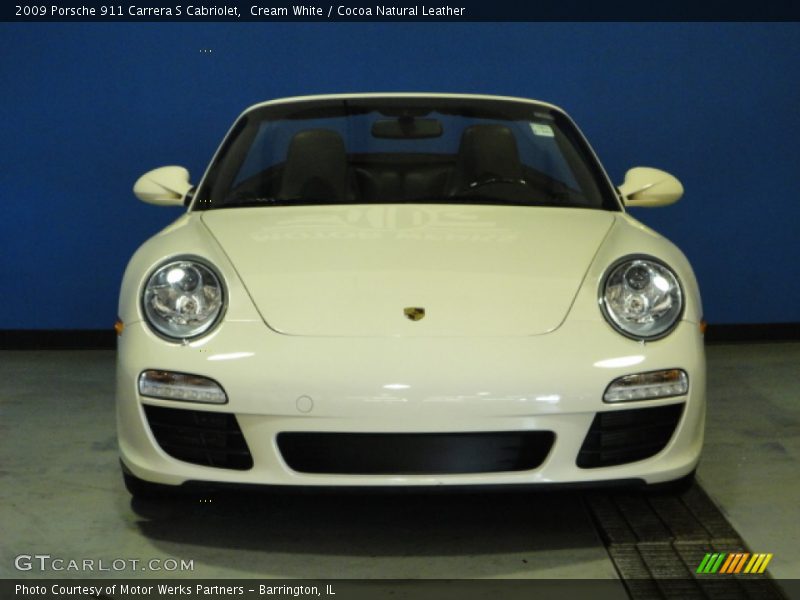 Cream White / Cocoa Natural Leather 2009 Porsche 911 Carrera S Cabriolet