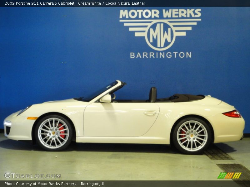 Cream White / Cocoa Natural Leather 2009 Porsche 911 Carrera S Cabriolet