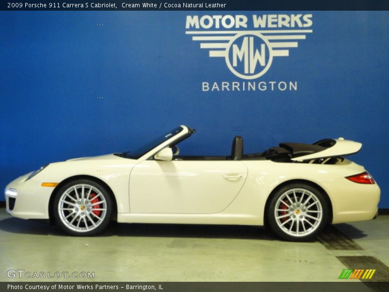 Cream White / Cocoa Natural Leather 2009 Porsche 911 Carrera S Cabriolet