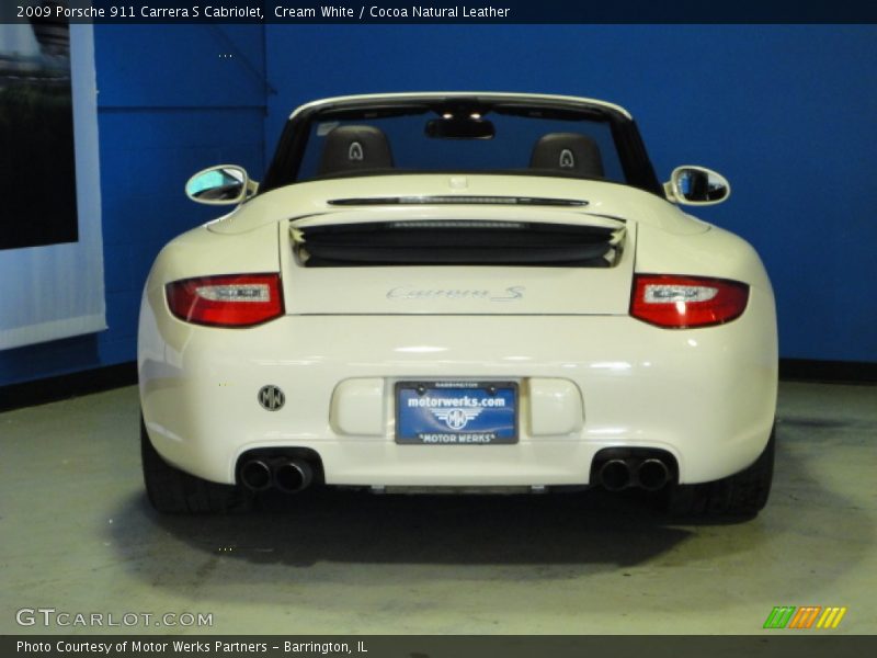 Cream White / Cocoa Natural Leather 2009 Porsche 911 Carrera S Cabriolet
