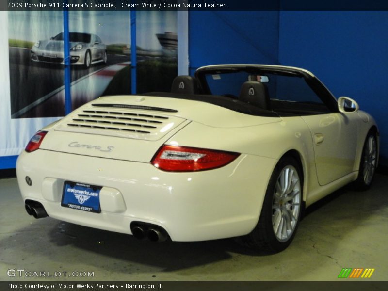 Cream White / Cocoa Natural Leather 2009 Porsche 911 Carrera S Cabriolet