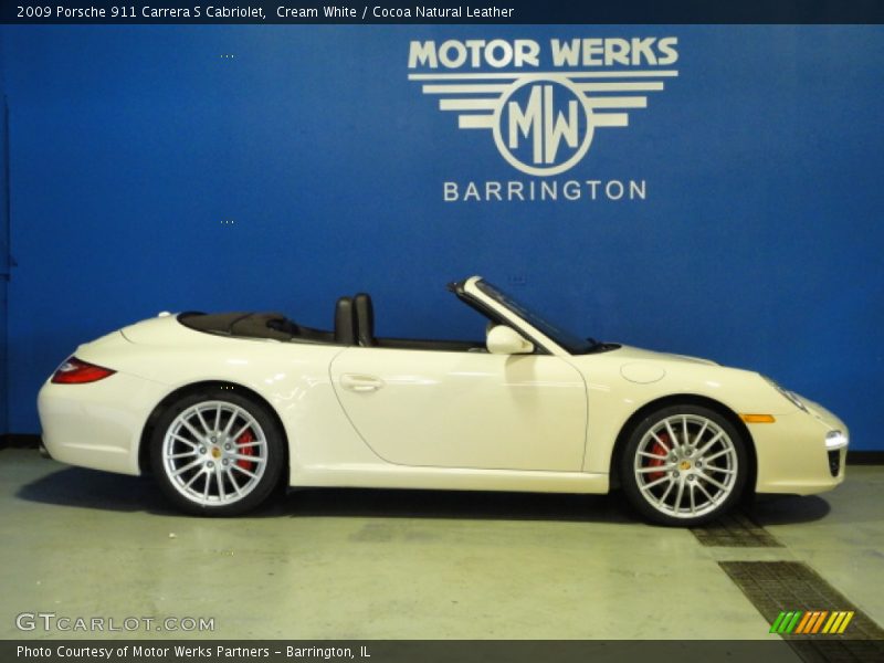 Cream White / Cocoa Natural Leather 2009 Porsche 911 Carrera S Cabriolet