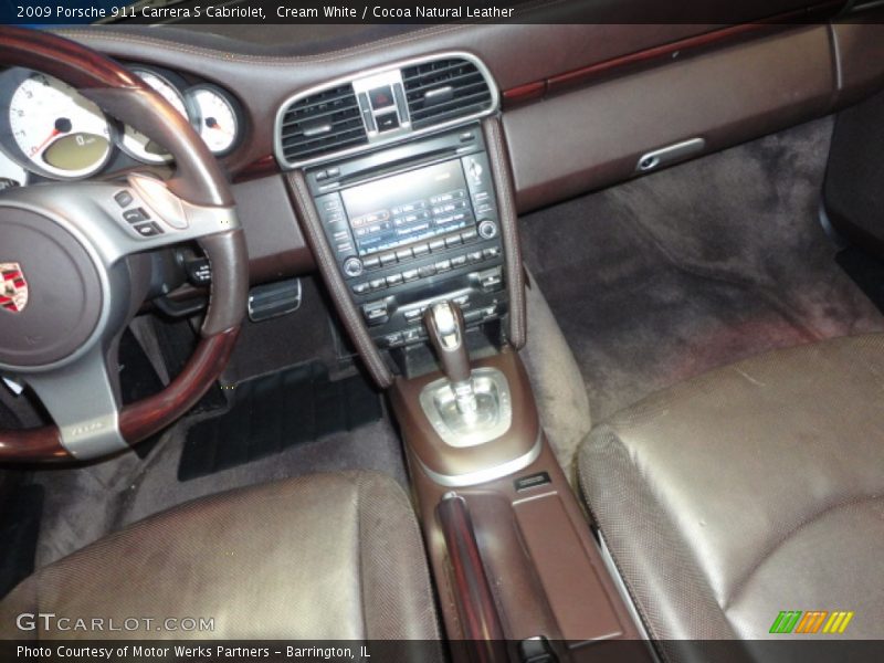 Cream White / Cocoa Natural Leather 2009 Porsche 911 Carrera S Cabriolet