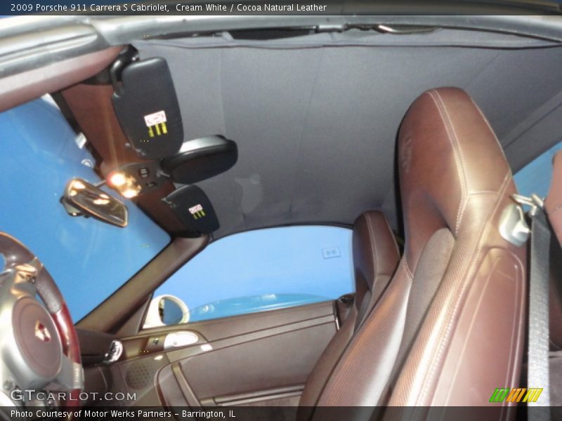 Cream White / Cocoa Natural Leather 2009 Porsche 911 Carrera S Cabriolet