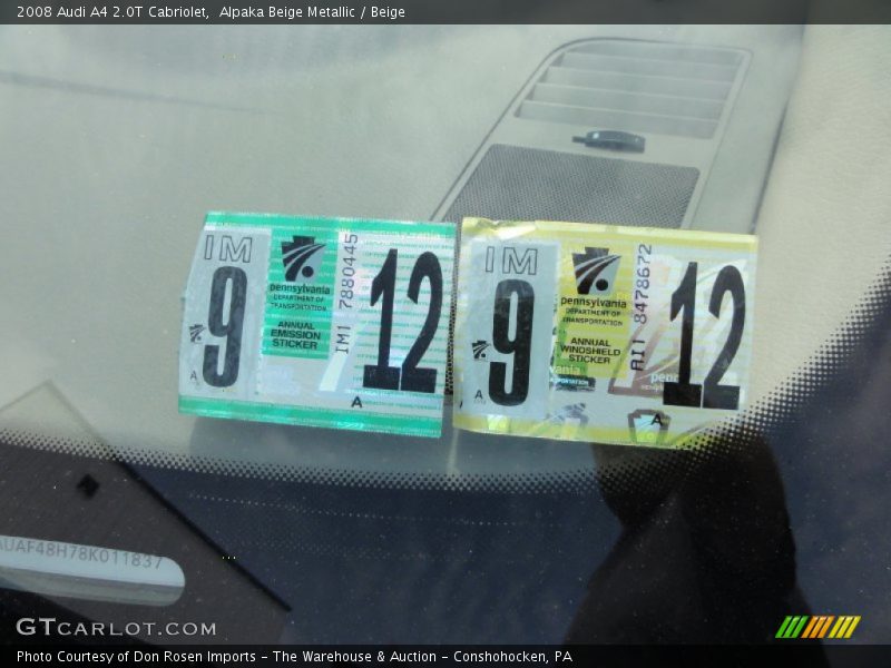 Alpaka Beige Metallic / Beige 2008 Audi A4 2.0T Cabriolet