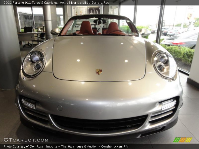 Arctic Silver Metallic / Carrera Red 2011 Porsche 911 Turbo S Cabriolet