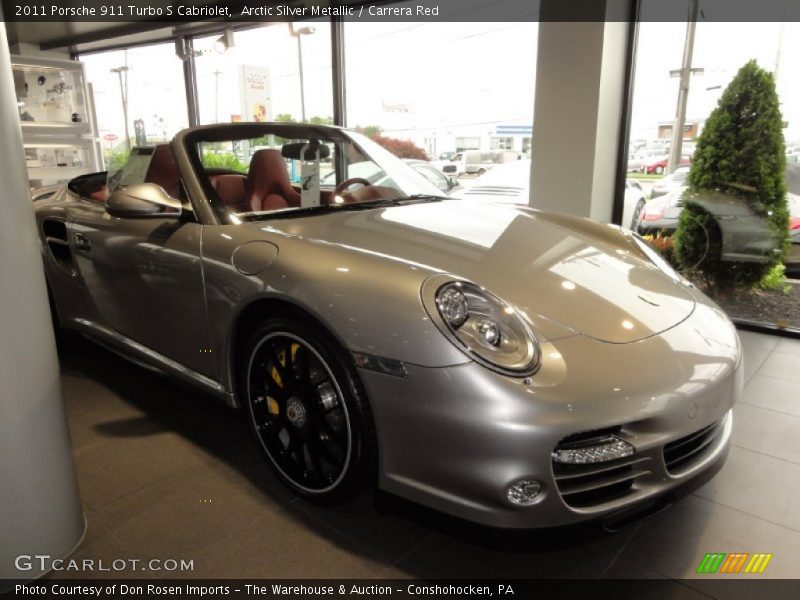 Arctic Silver Metallic / Carrera Red 2011 Porsche 911 Turbo S Cabriolet