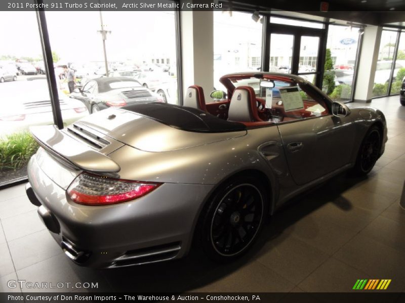 Arctic Silver Metallic / Carrera Red 2011 Porsche 911 Turbo S Cabriolet