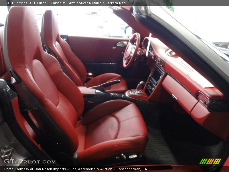 Arctic Silver Metallic / Carrera Red 2011 Porsche 911 Turbo S Cabriolet