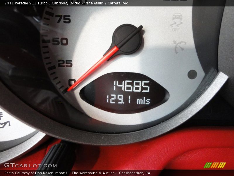 Arctic Silver Metallic / Carrera Red 2011 Porsche 911 Turbo S Cabriolet