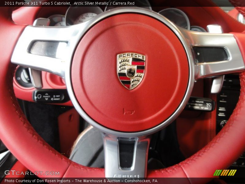 Arctic Silver Metallic / Carrera Red 2011 Porsche 911 Turbo S Cabriolet