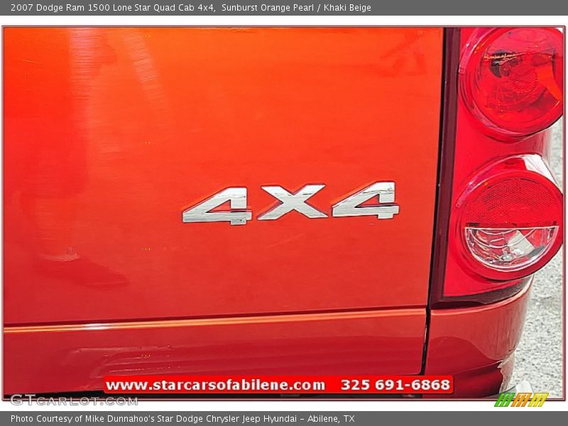 Sunburst Orange Pearl / Khaki Beige 2007 Dodge Ram 1500 Lone Star Quad Cab 4x4