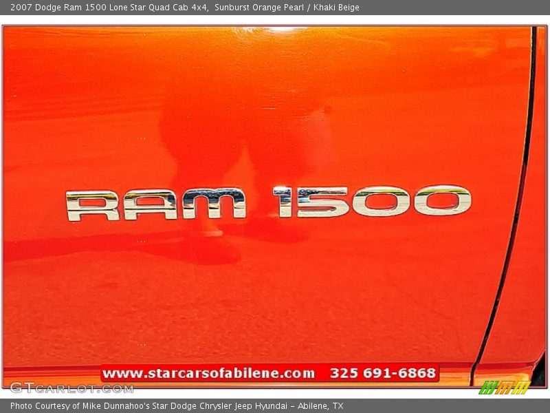 Sunburst Orange Pearl / Khaki Beige 2007 Dodge Ram 1500 Lone Star Quad Cab 4x4