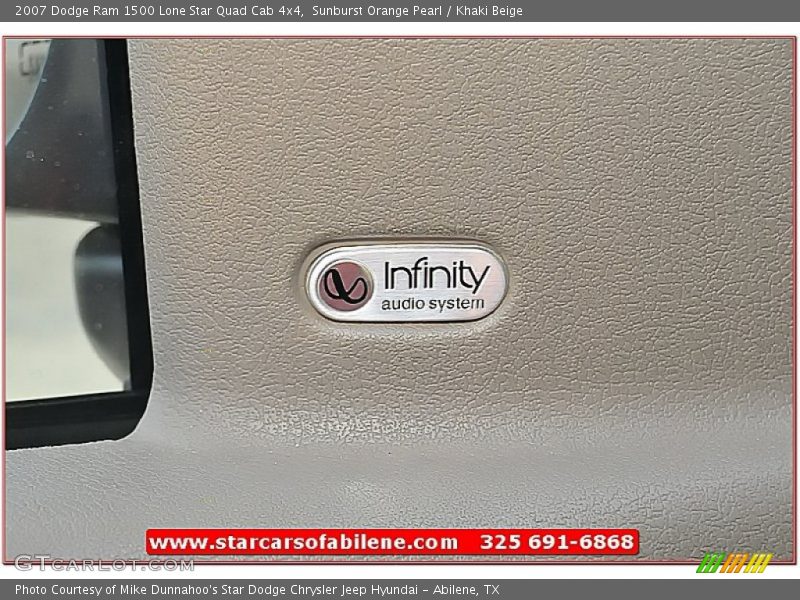 Sunburst Orange Pearl / Khaki Beige 2007 Dodge Ram 1500 Lone Star Quad Cab 4x4