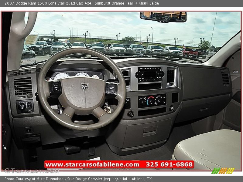 Sunburst Orange Pearl / Khaki Beige 2007 Dodge Ram 1500 Lone Star Quad Cab 4x4