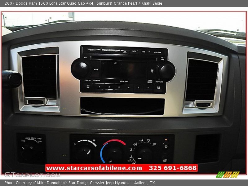 Sunburst Orange Pearl / Khaki Beige 2007 Dodge Ram 1500 Lone Star Quad Cab 4x4
