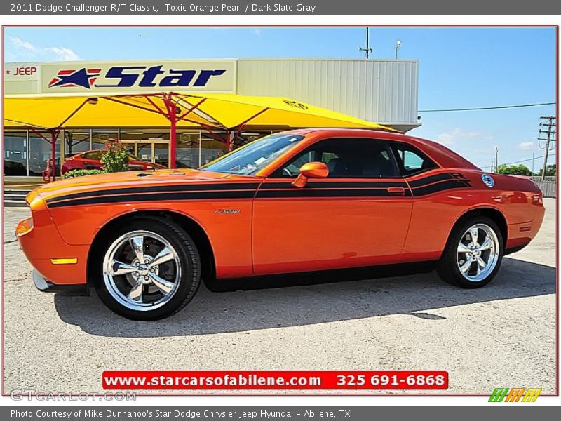 Toxic Orange Pearl / Dark Slate Gray 2011 Dodge Challenger R/T Classic