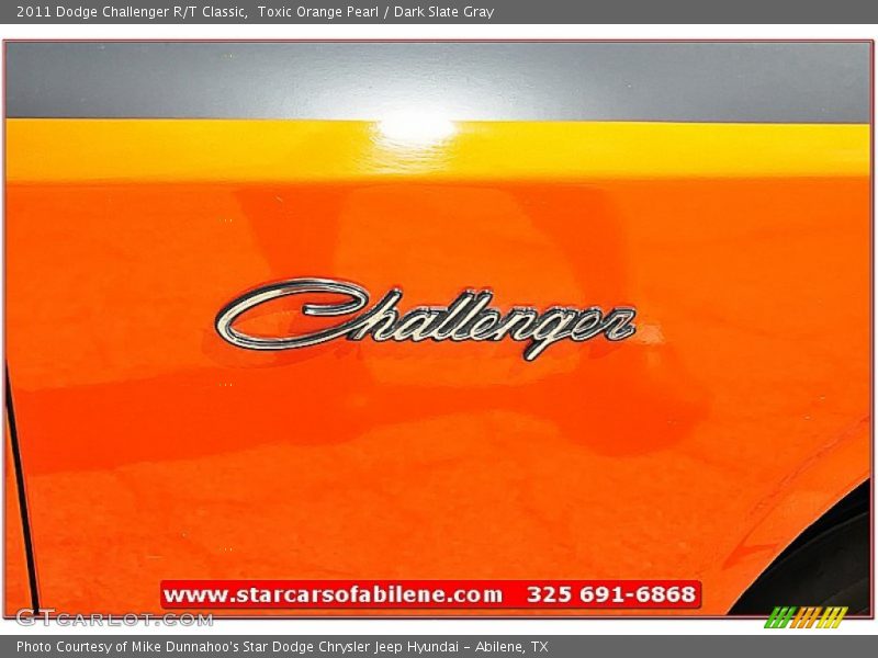 Toxic Orange Pearl / Dark Slate Gray 2011 Dodge Challenger R/T Classic