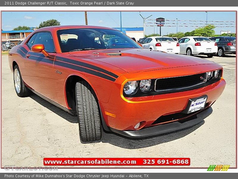 Toxic Orange Pearl / Dark Slate Gray 2011 Dodge Challenger R/T Classic