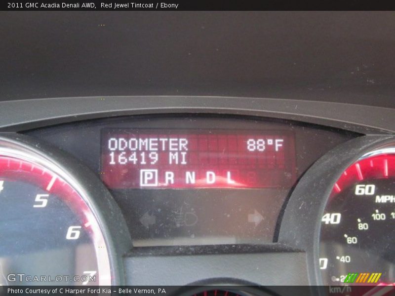 Red Jewel Tintcoat / Ebony 2011 GMC Acadia Denali AWD