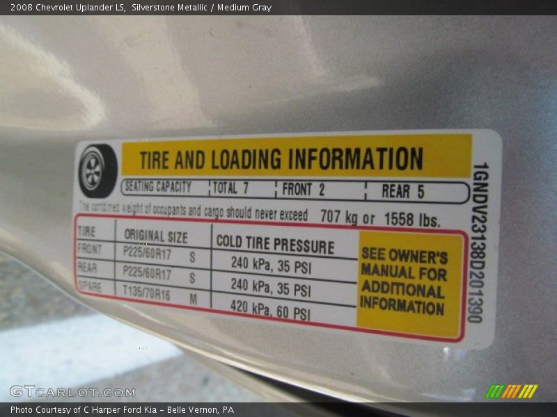 Silverstone Metallic / Medium Gray 2008 Chevrolet Uplander LS