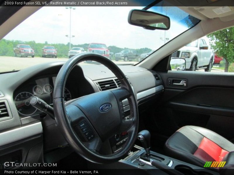 Redfire Metallic / Charcoal Black/Red Accents 2009 Ford Fusion SEL V6