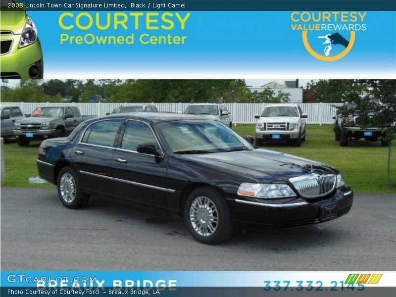 Black / Light Camel 2008 Lincoln Town Car Signature Limited