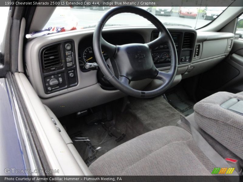 Indigo Blue Metallic / Graphite 1999 Chevrolet Silverado 2500 LS Extended Cab 4x4