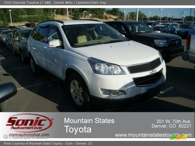 Summit White / Cashmere/Dark Gray 2009 Chevrolet Traverse LT AWD