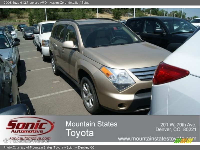Aspen Gold Metallic / Beige 2008 Suzuki XL7 Luxury AWD
