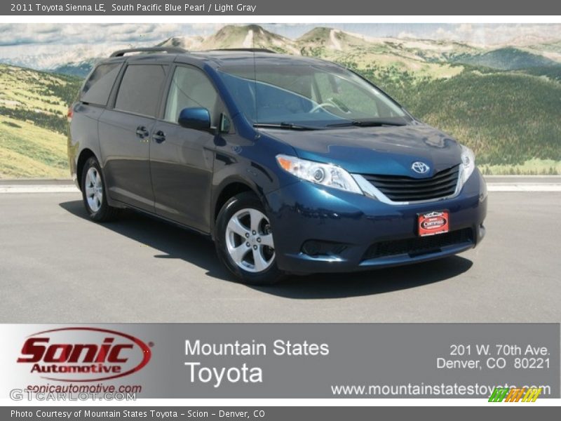 South Pacific Blue Pearl / Light Gray 2011 Toyota Sienna LE