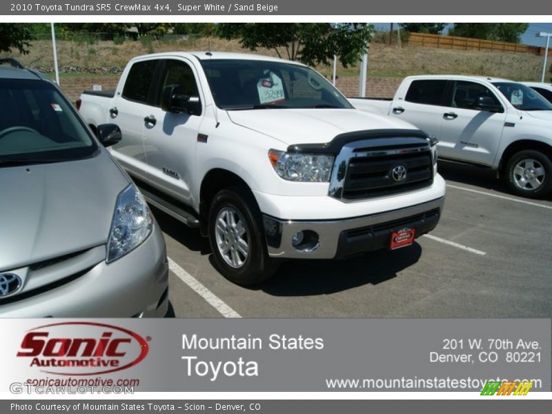 Super White / Sand Beige 2010 Toyota Tundra SR5 CrewMax 4x4