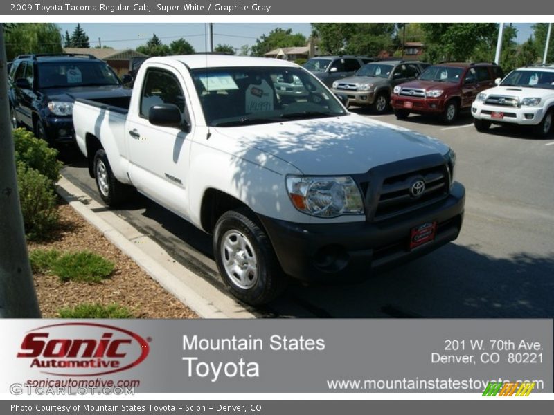 Super White / Graphite Gray 2009 Toyota Tacoma Regular Cab