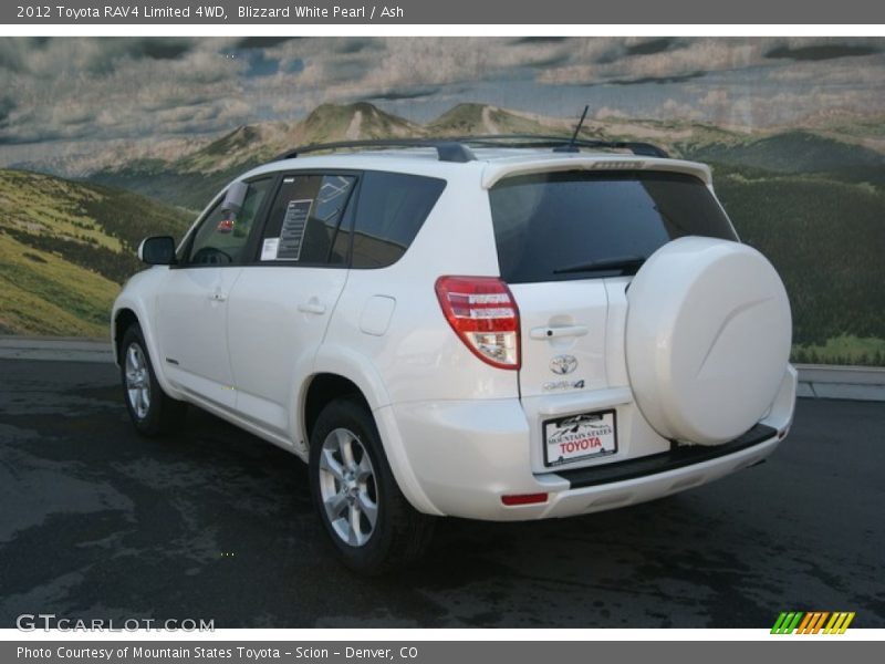Blizzard White Pearl / Ash 2012 Toyota RAV4 Limited 4WD