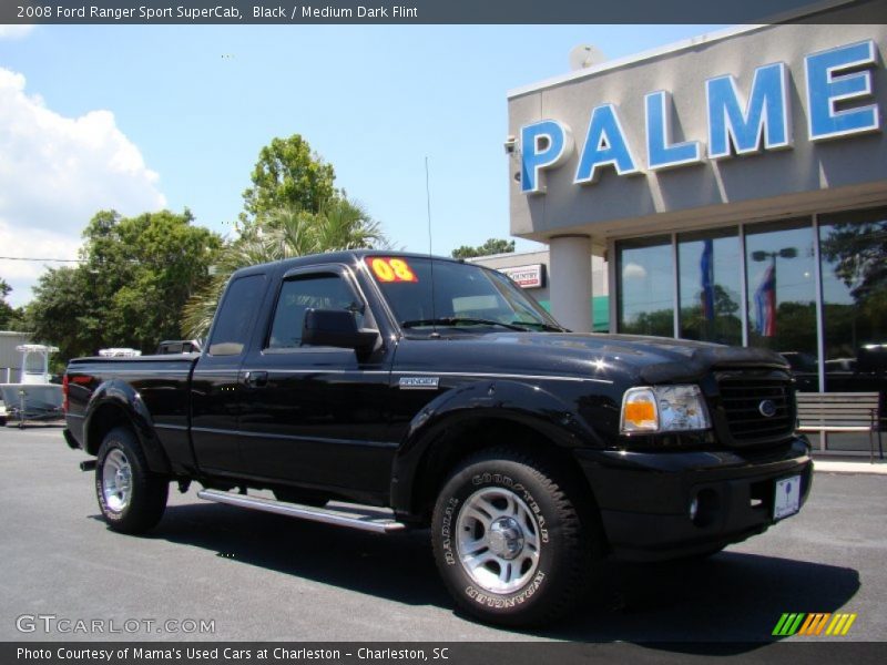 Black / Medium Dark Flint 2008 Ford Ranger Sport SuperCab