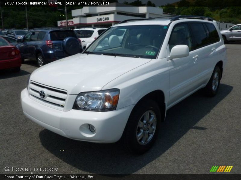 Super White / Ivory Beige 2007 Toyota Highlander V6 4WD