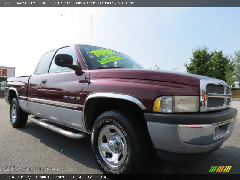 Dark Garnet Red Pearl / Mist Gray 2001 Dodge Ram 1500 SLT Club Cab
