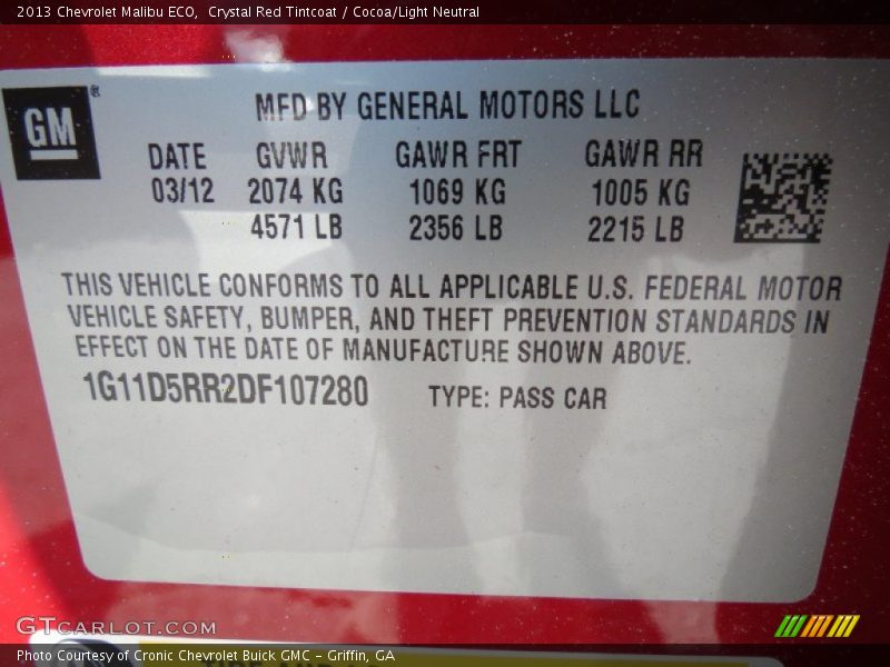Crystal Red Tintcoat / Cocoa/Light Neutral 2013 Chevrolet Malibu ECO