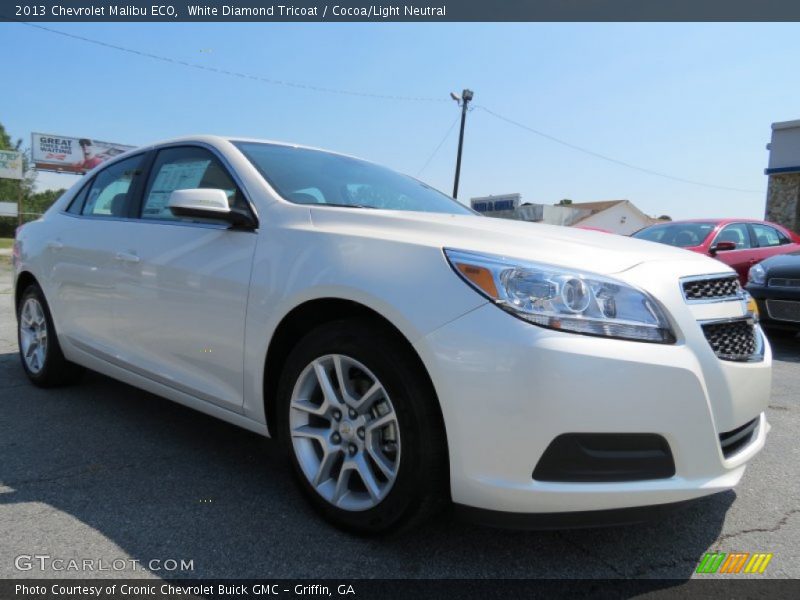 White Diamond Tricoat / Cocoa/Light Neutral 2013 Chevrolet Malibu ECO