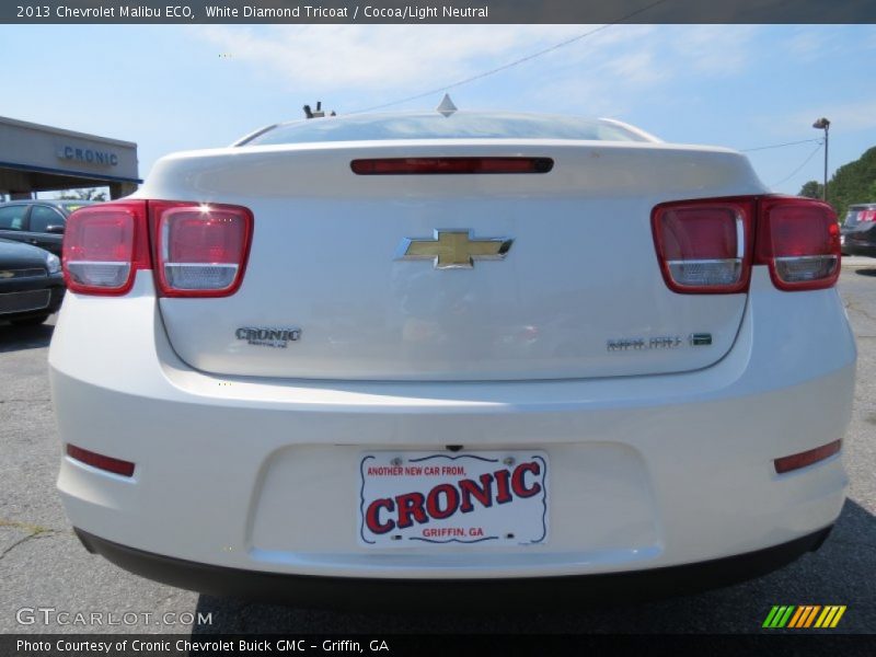 White Diamond Tricoat / Cocoa/Light Neutral 2013 Chevrolet Malibu ECO