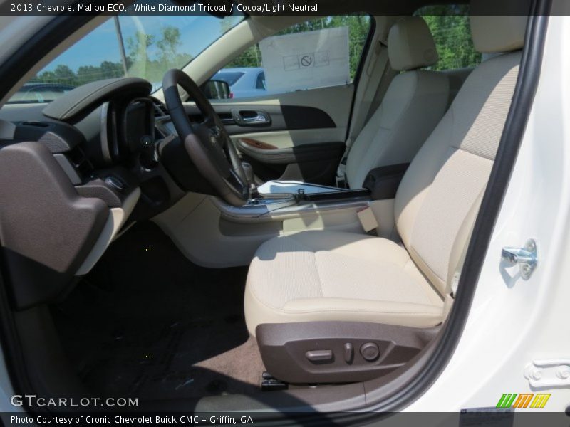 White Diamond Tricoat / Cocoa/Light Neutral 2013 Chevrolet Malibu ECO