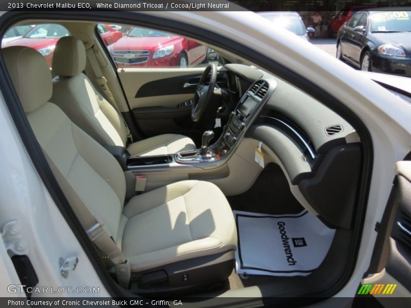 White Diamond Tricoat / Cocoa/Light Neutral 2013 Chevrolet Malibu ECO